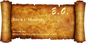 Berki Oberon névjegykártya